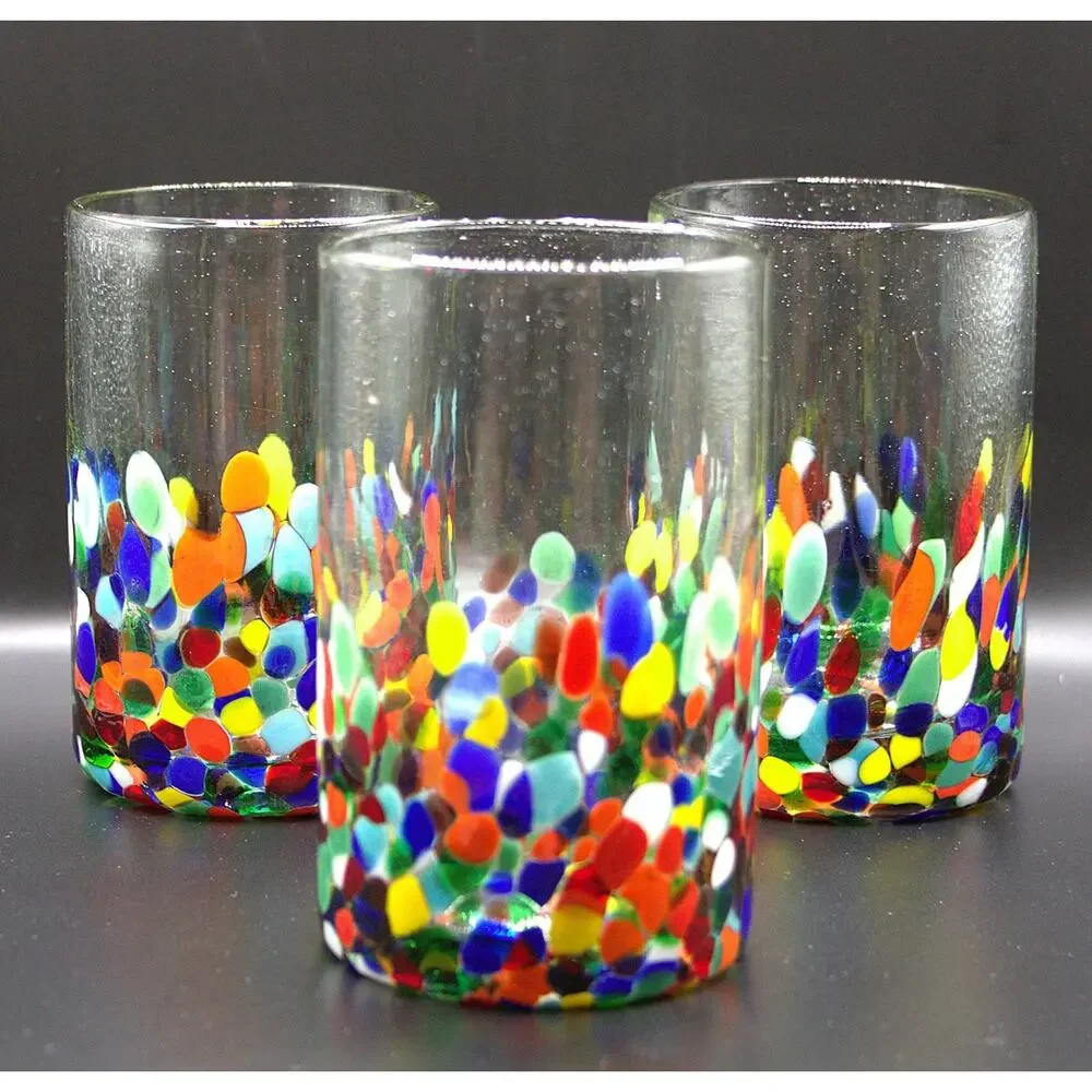 3 Granata Confetti Highball Glasses 5